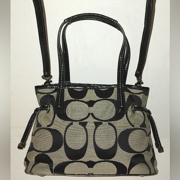 ★BRAND NEW★Gorgeous COACH Signature Stripe Convertible Mini Carryall Crossbody - Picture 15 of 16